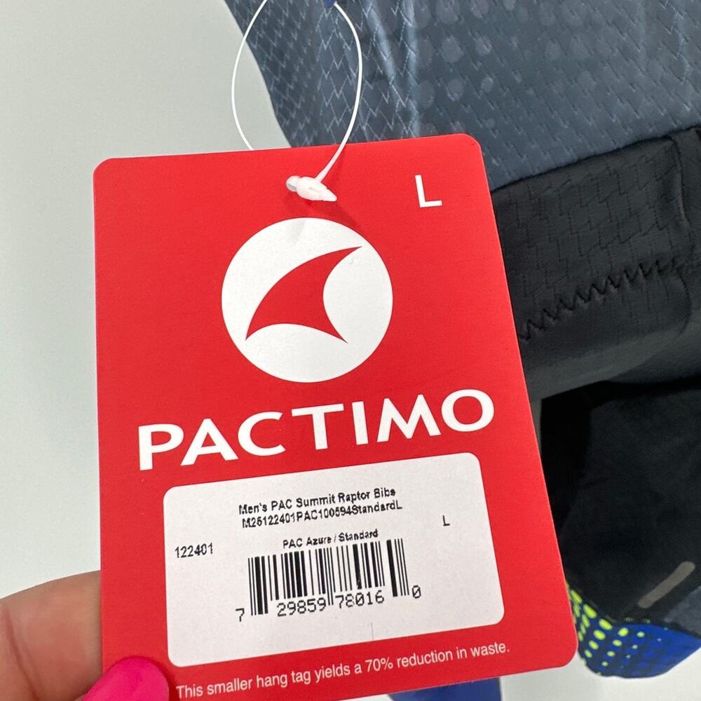 Pactimo Men's Azure PAC Summit Raptor Bibs Size L - Picture 10 of 10